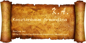 Kesztenbaum Armandina névjegykártya
